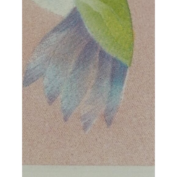 Framed Hummingbird & Flowers Print Artwork Embossed paper In Gold Wooden Frame 1 - Picture 5 of 12